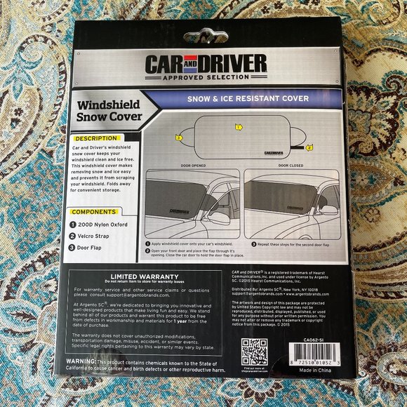 Car and Driver Windshield Snow Cover snow & ice resistant 58" x 31.5" - Picture 2 of 5